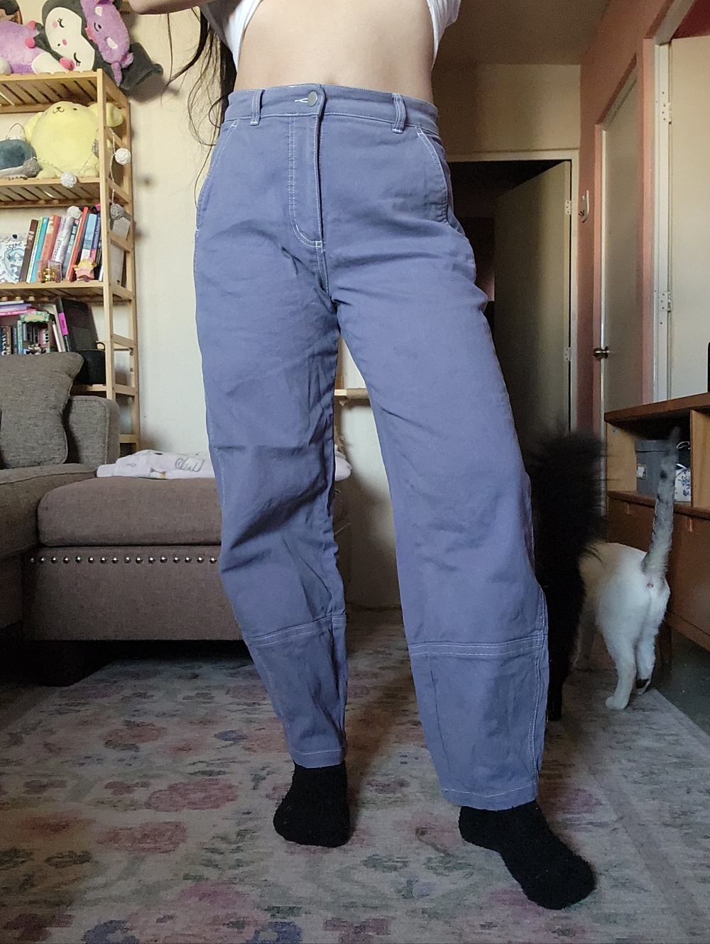 Everlane Utility Barrel Pant, Dyed Purple, 4
